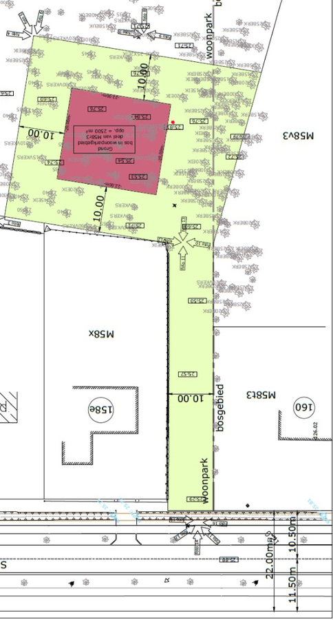 Uitzonderlijk rustig gelegen perceel van 2.500 m² met privé oprijlaan van ca. 60 m grenzend aan natuurgebied te Brecht. 