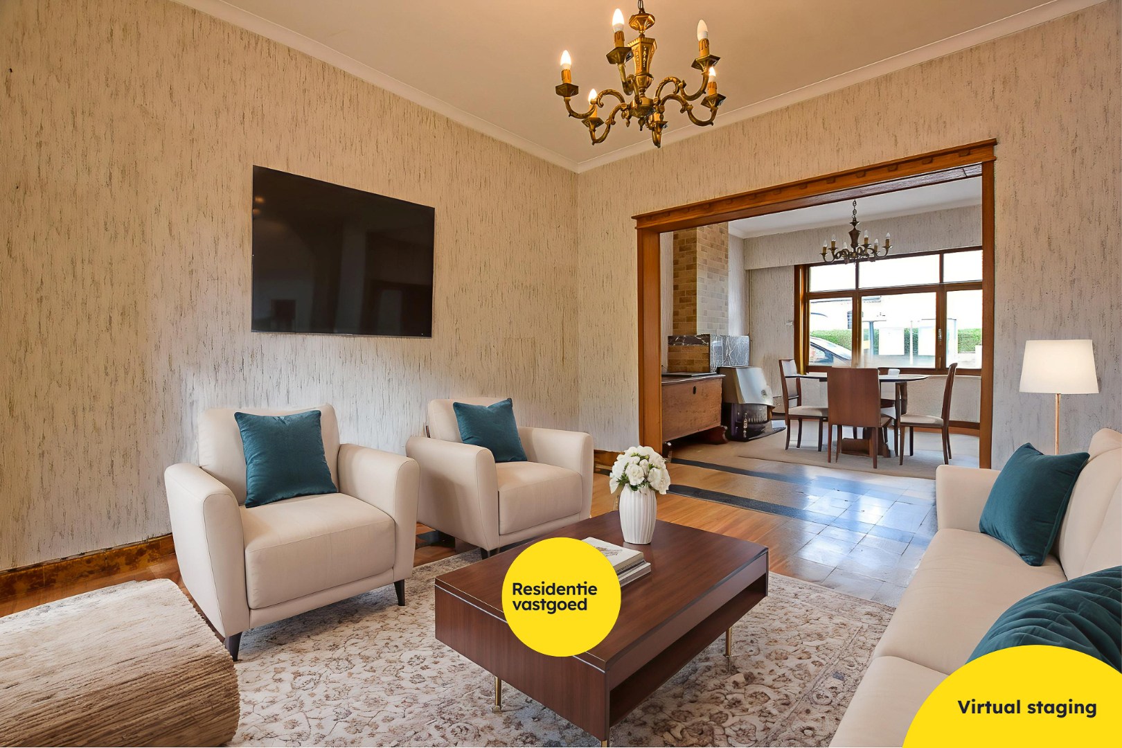 Zeer ruime te renoveren woning met statige gevel op 445 m² met zuid-west georiënteerde tuin. 