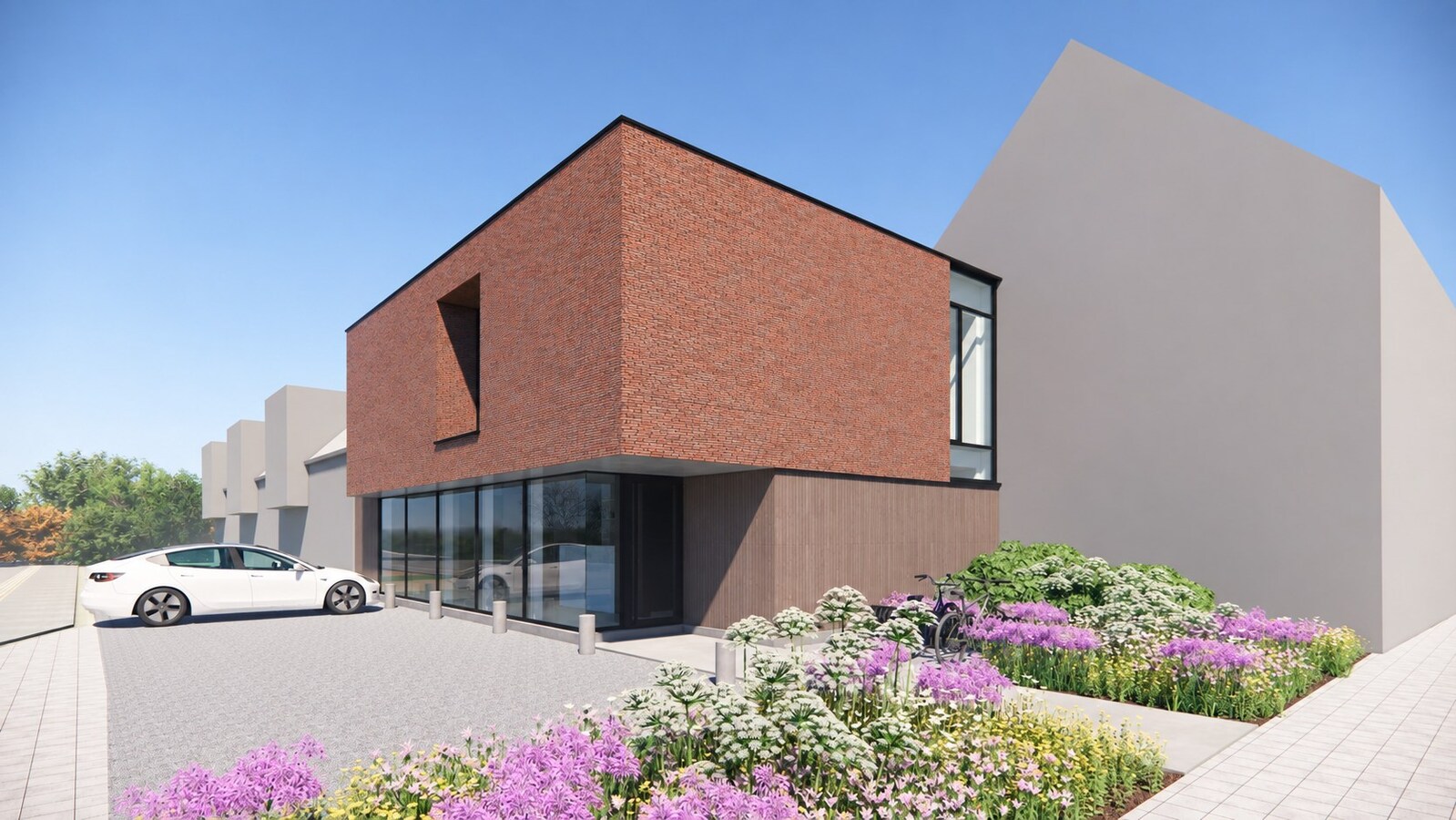 Bouwgrond voor hoekwoning. 