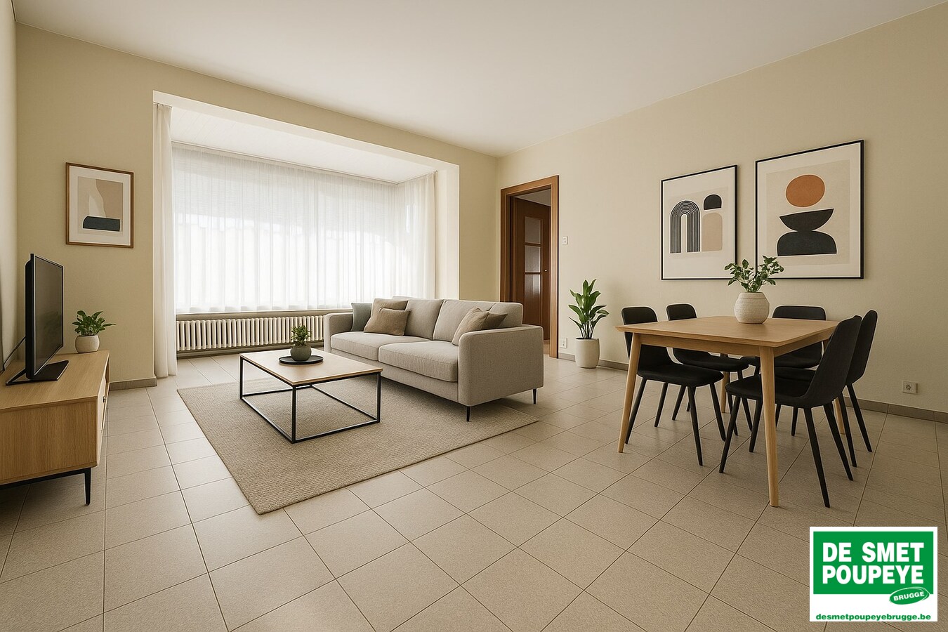 Gelijkvloersappartement met terras en garage 