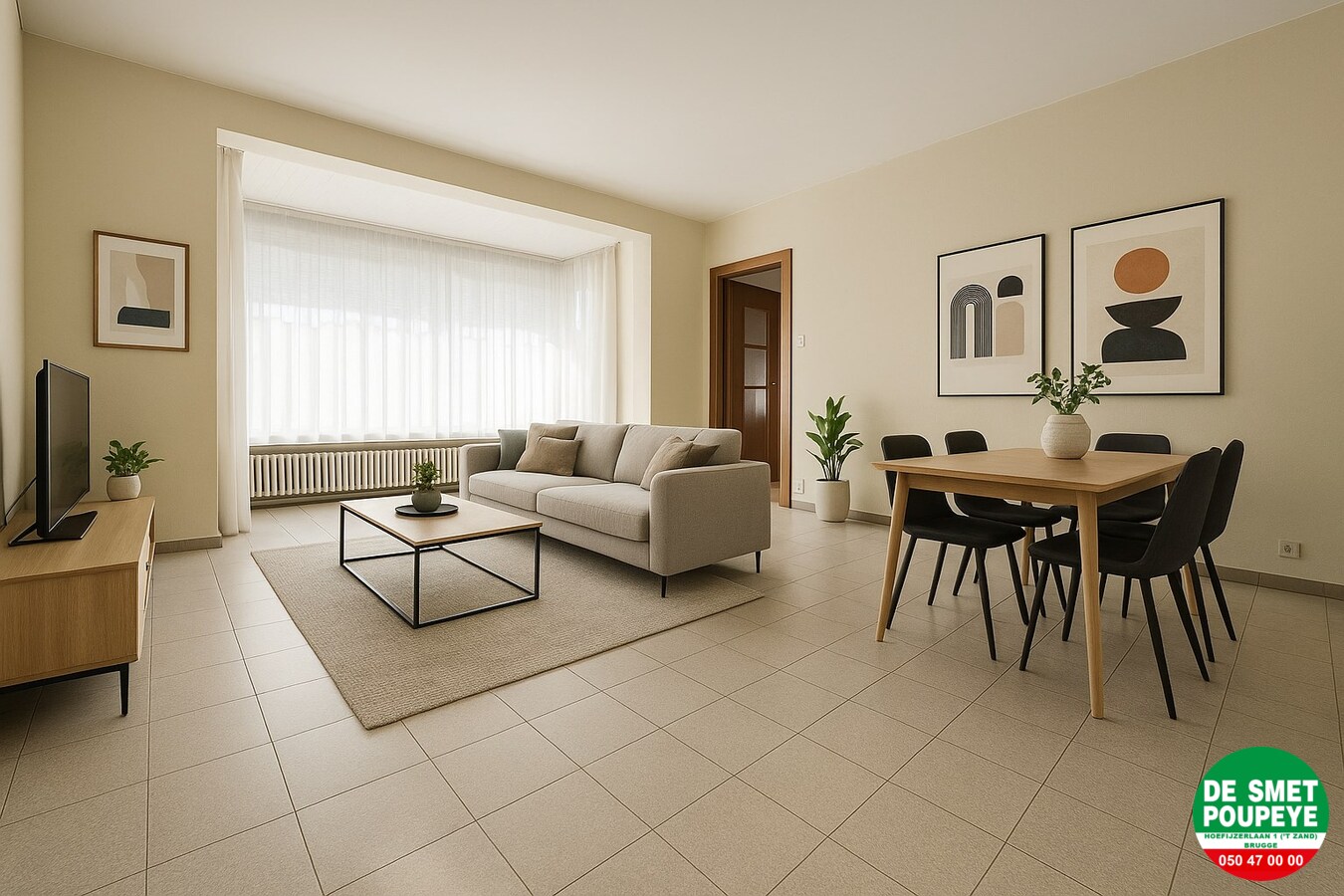 Gelijkvloersappartement met terras en garage 