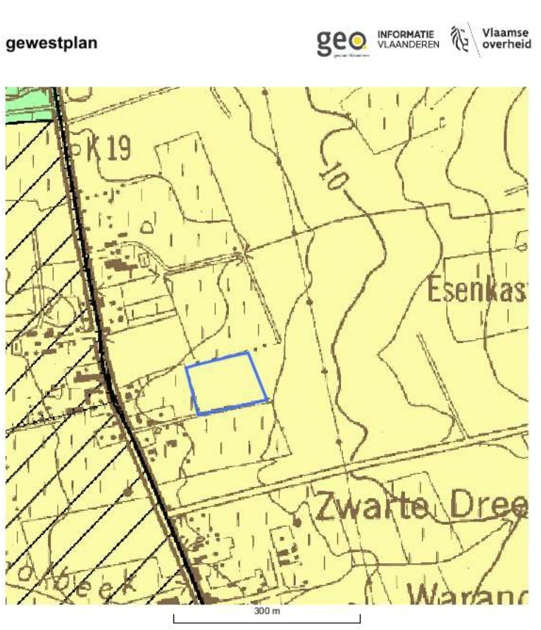 Perceel bouwland van 87a90ca gelegen nabij de Woumenweg. 