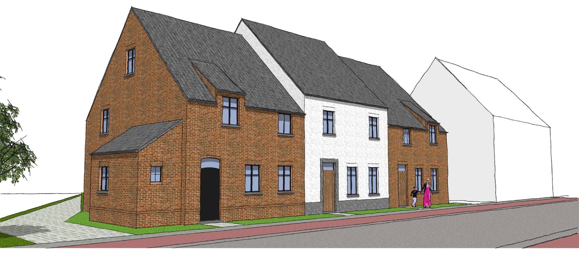 Nieuwbouwproject van 3 woningen gelegen in het centrum van Meerhout. 