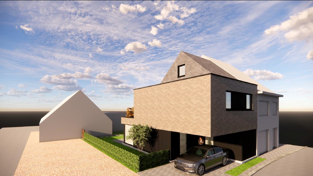 Bouwgrond voor halfopen bebouwing met vergunning 