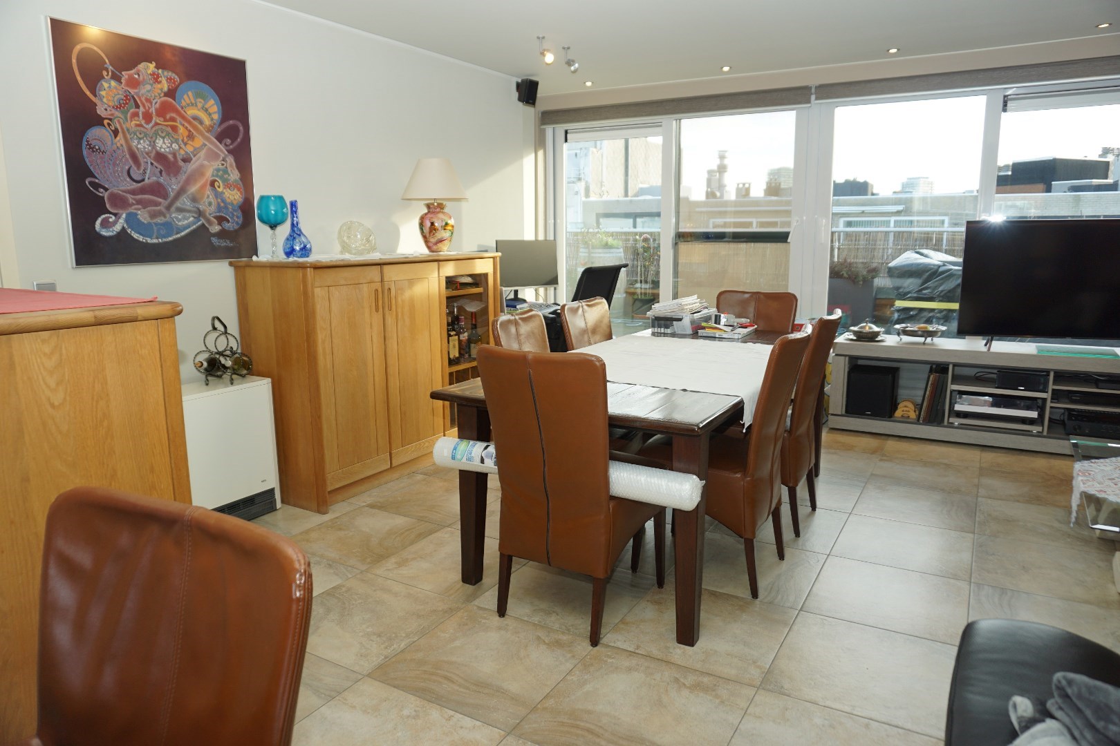 Penthouse 3 slaapkamers centrum Oostende - woonkamer