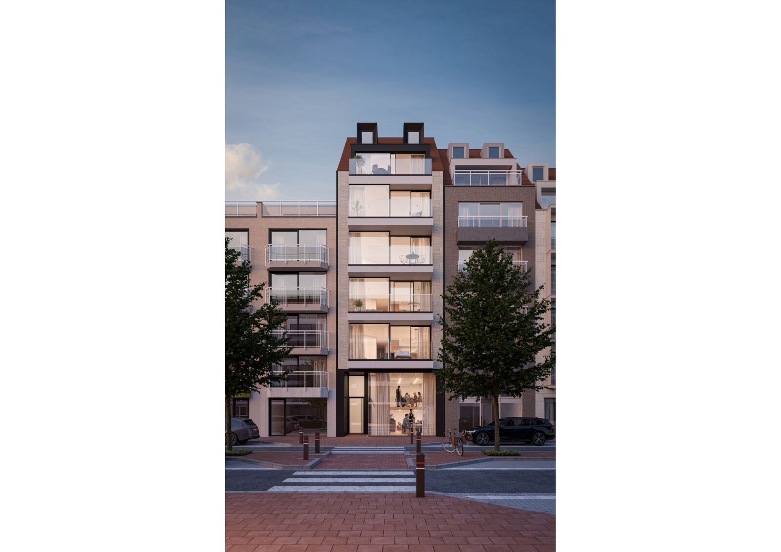 Projet de construction de haute qualité situé du côté ensoleillé de l'avenue Lippens. 