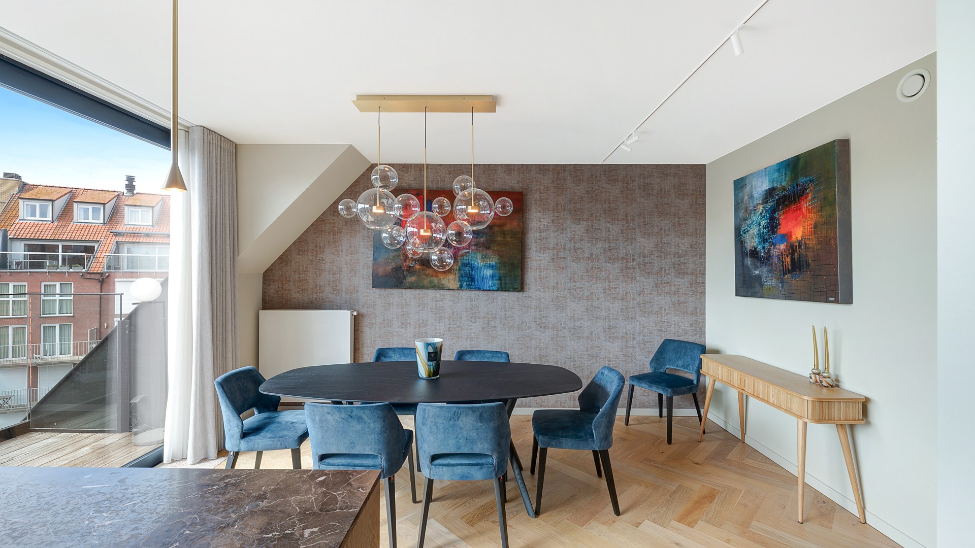 itzonderlijk duplex penthouse van 125 m² in residentie William, een recent en stijlvol gebouw (2020), perfect gelegen in het centrum van Knokke 