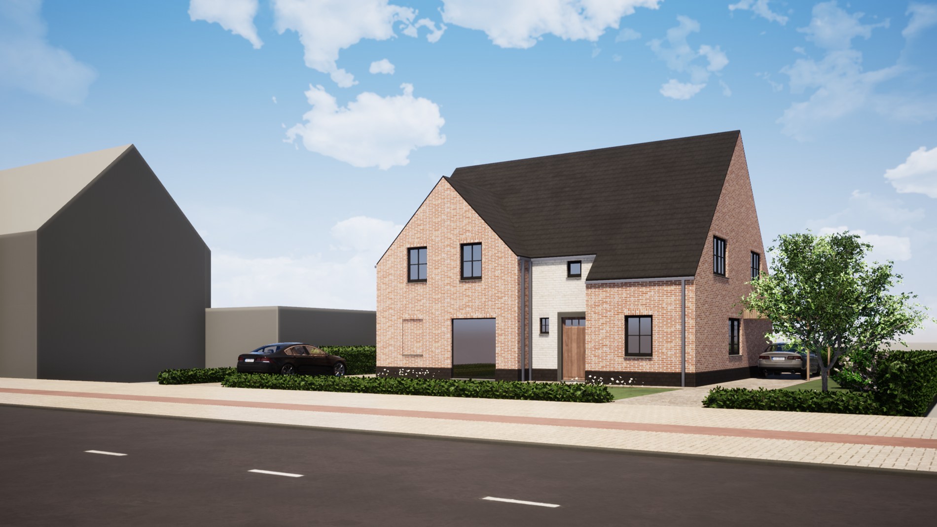 Ruime halfopen bebouwingen met 3 slaapkamers, bureau en landelijk verzicht te Aartrijke 