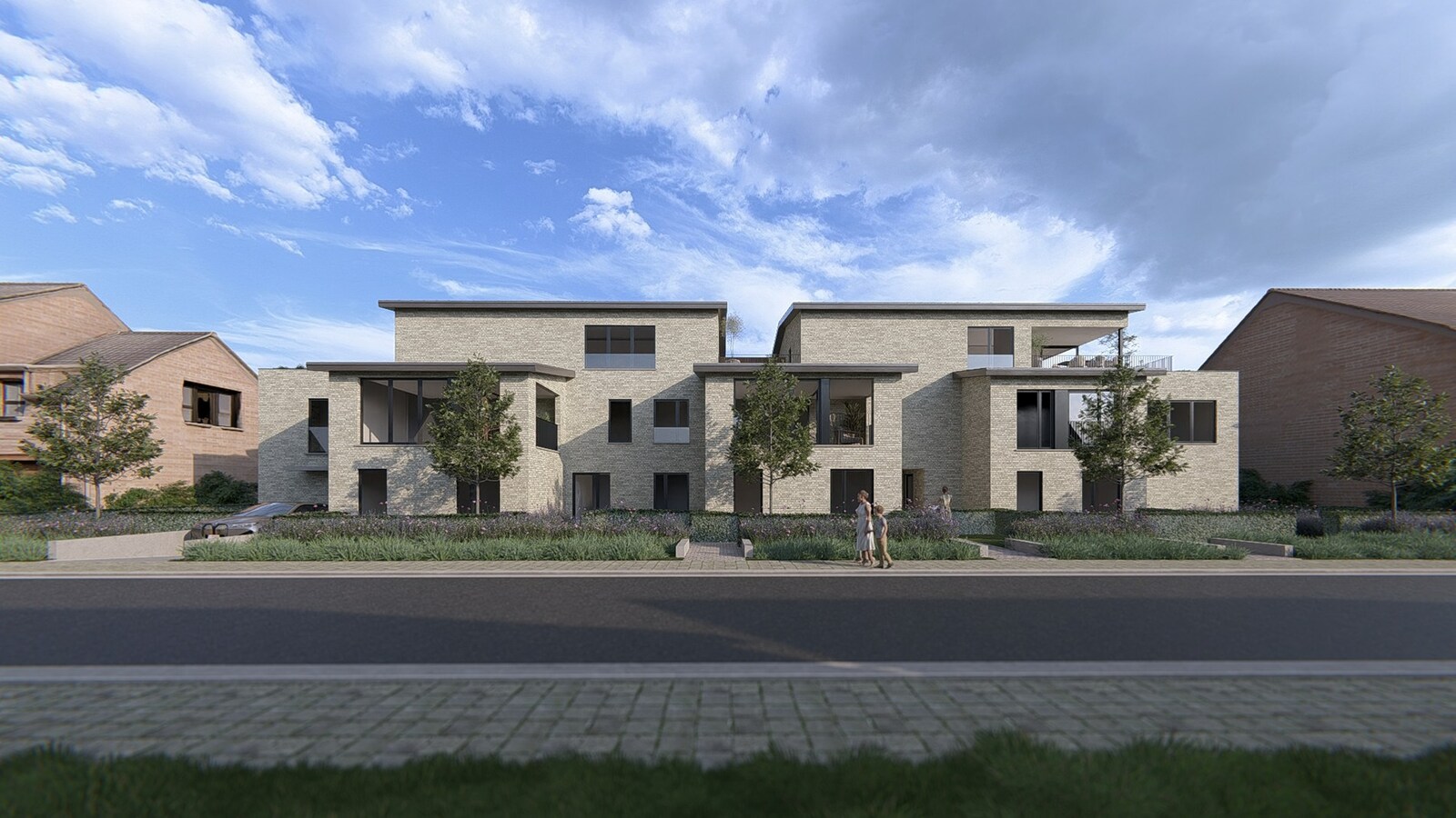 NIEUWBOUW GELIJKVLOERS APPARTEMENT MET TUIN, TERRAS EN 2 SLAAPKAMERS TE TUILT CENTRUM 