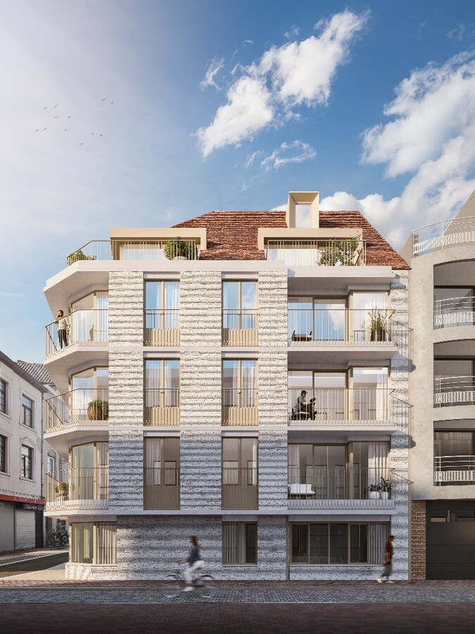 Modern éénslaapkamerappartement in nieuwbouwresidentie “Antoine” – centraal gelegen in Heist 