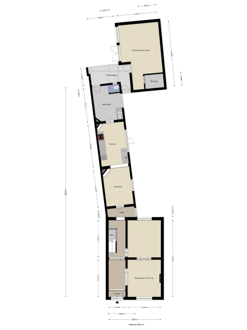 Ruime te renoveren woning met 3 slaapkamers in Lubbeek met doorgang langs het perceel van de buren. EPC: 736 KWH/m² 