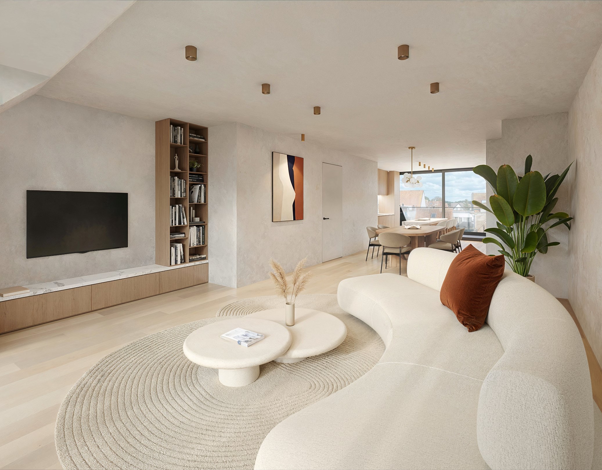 Projet de construction de haute qualité du côté ensoleillé de l'avenue Lippens, doté d'une architecture élégante et moderne (EL-Architects). 