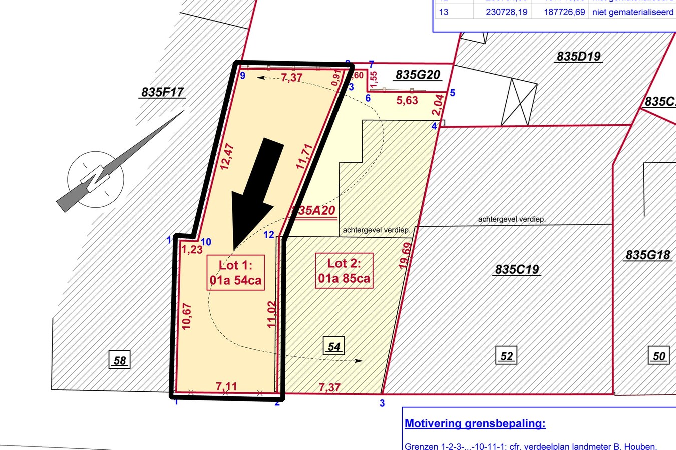 STALENSTRAAT: Perceel grond – 7,11m breed 