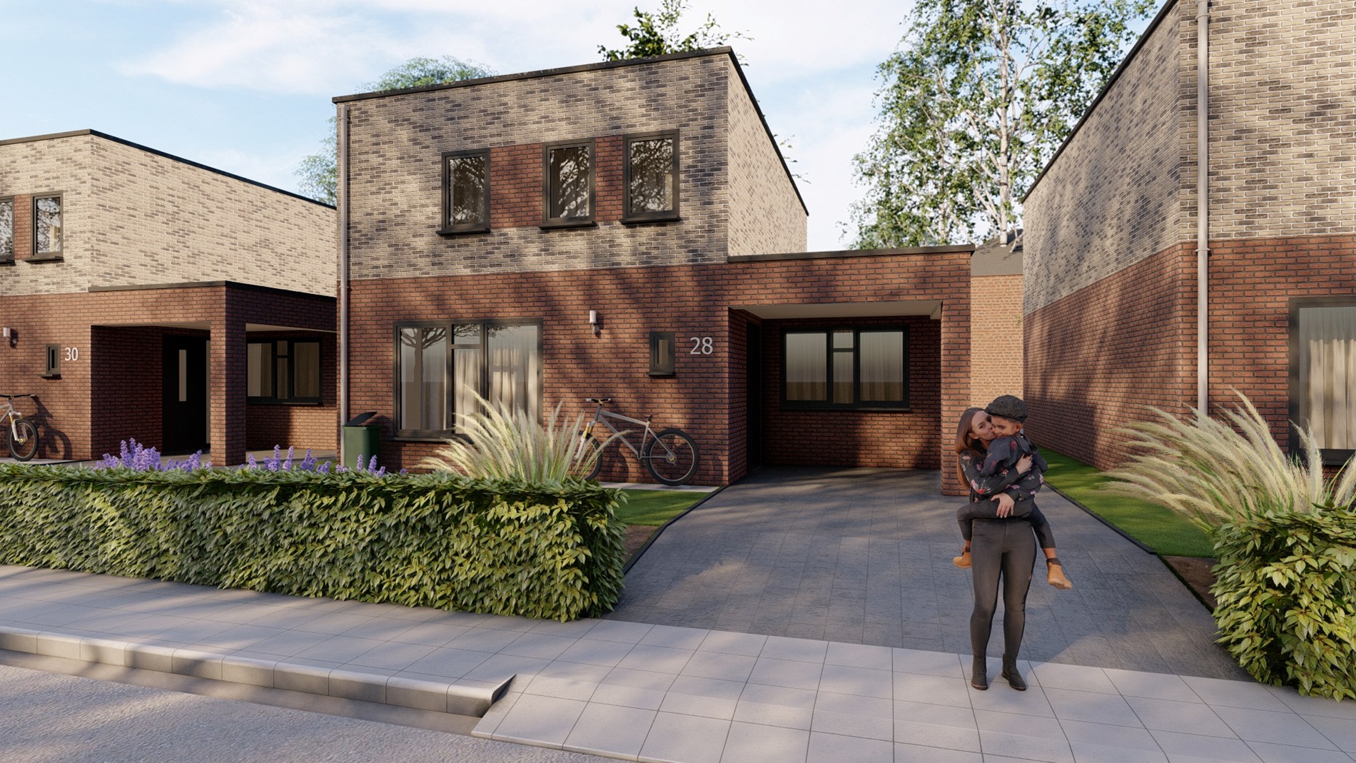 Nieuw te bouwen : 4 ruime vrijstaande levensloopbestendige woningen. 