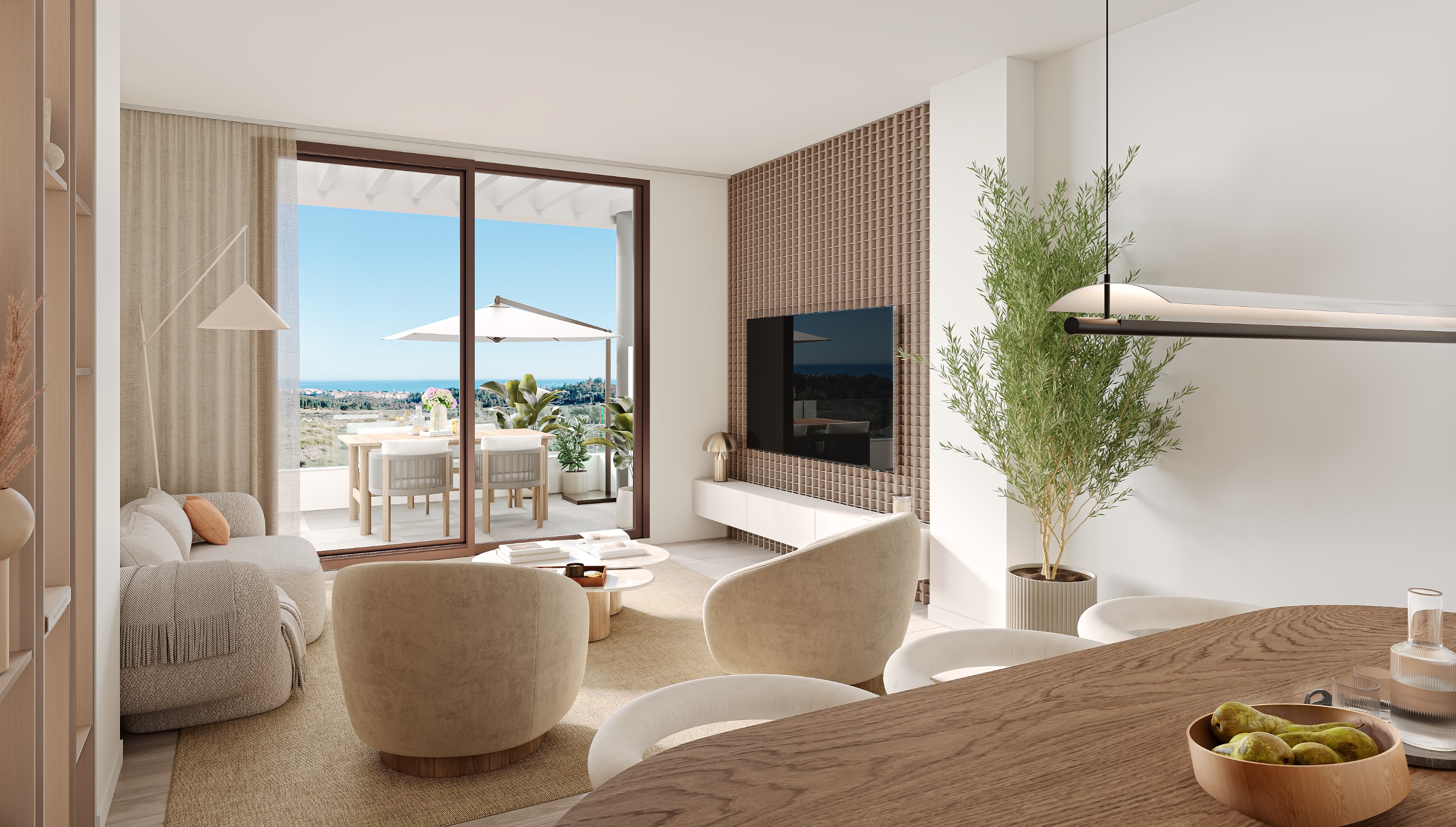 Balance, complexe moderne avec 75 appartements dans le magnifique Mijas. Profitez de vues sur la mer et la montagne et profitez des espaces communs, parfaits pour la détente, le sport et le bien-être. 