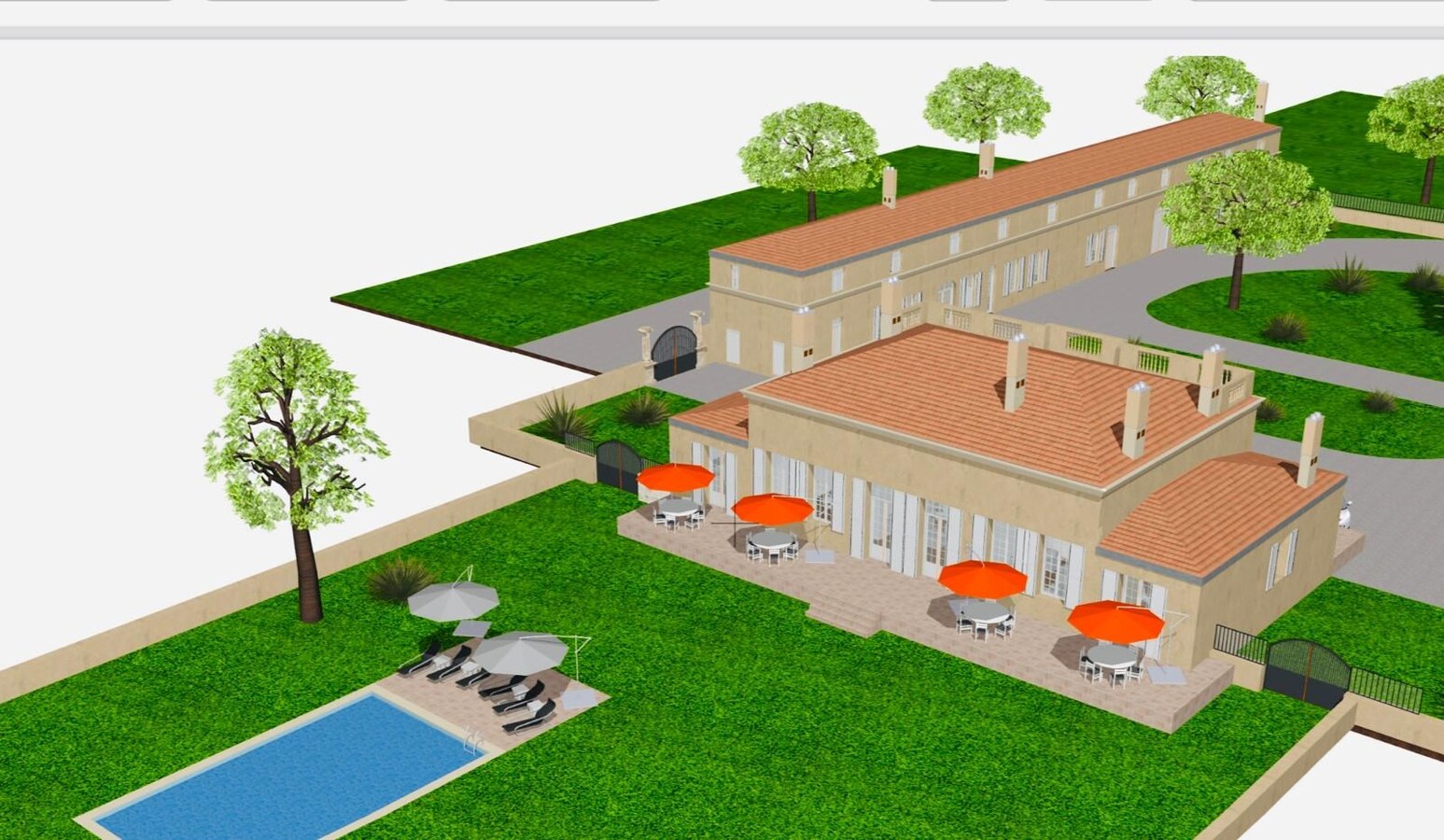 Chateau Les Chaumes - nabij Bordeaux (Frankrijk), Wijndomein met Restaurant en Hotel. 23 ha. 