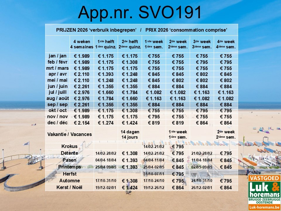 LUXUEUS VAKANTIE APPARTEMENT  (VAKANTIEVERHUUR) 