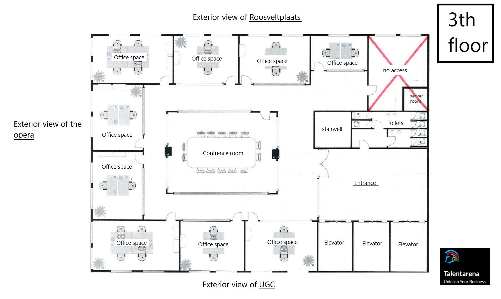 Instapklaar kantoor te huur Talentarena Antwerpen