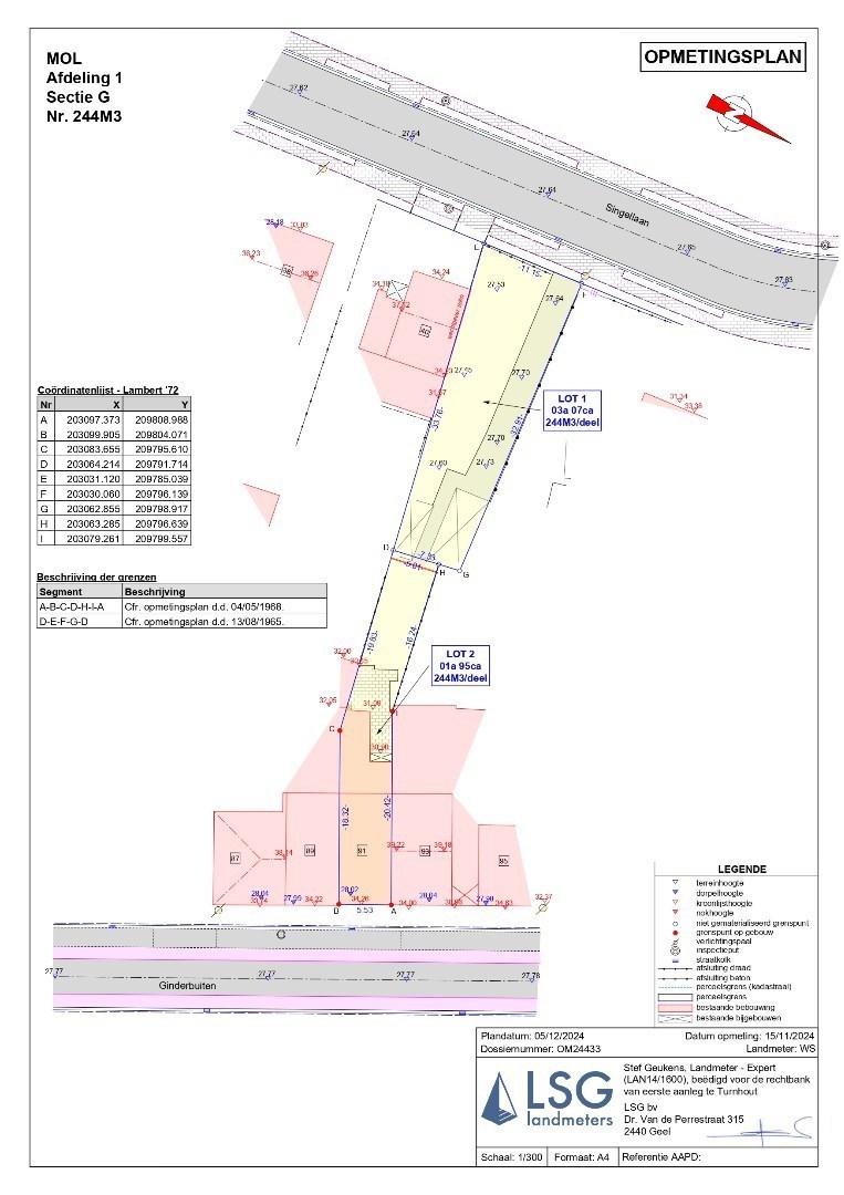 Bouwgrond van 307 m² voor halfopen bebouwing in centrum Mol 