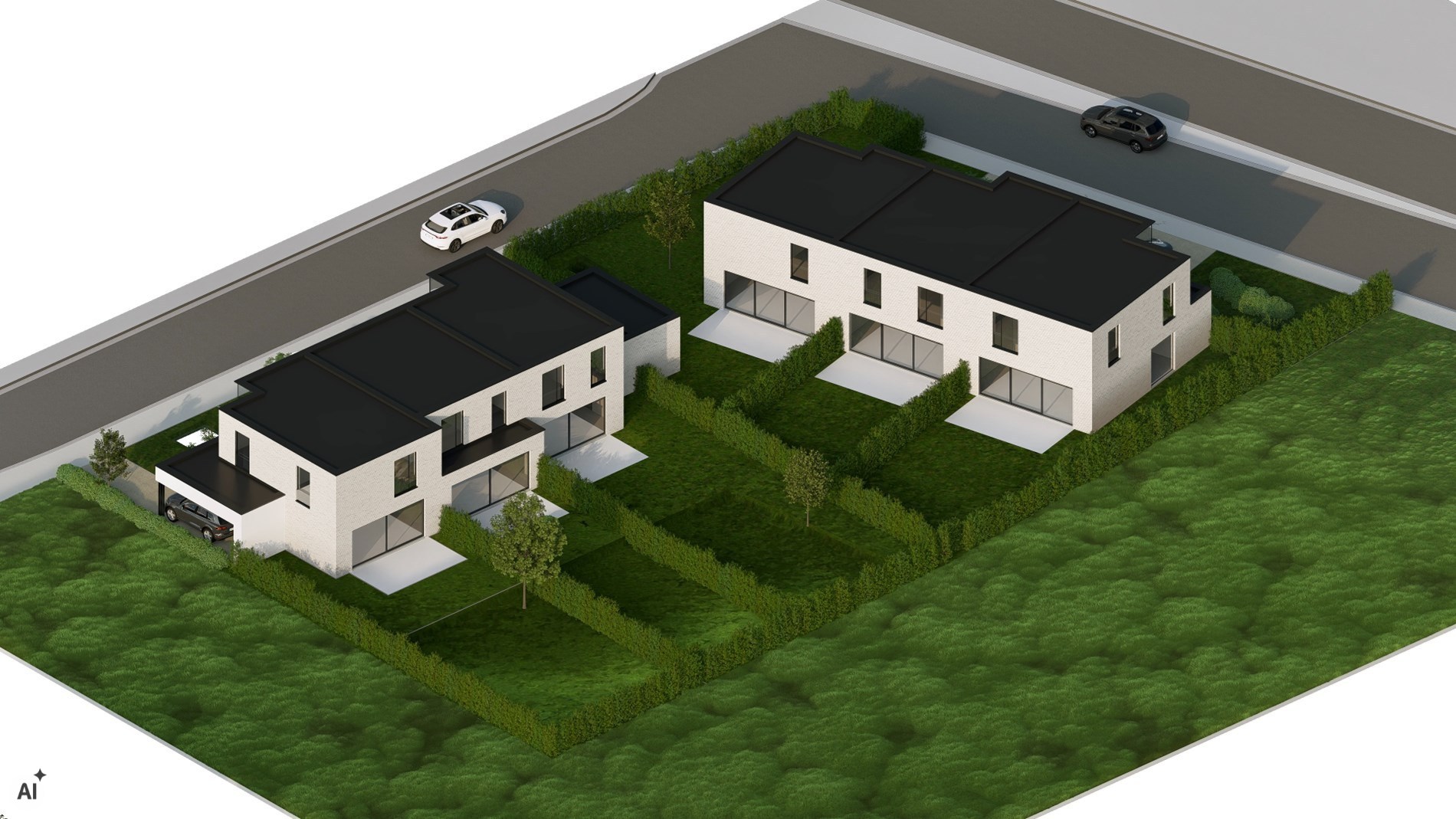 Halfopen nieuwbouwwoning met carport en tuin op 416m² 
