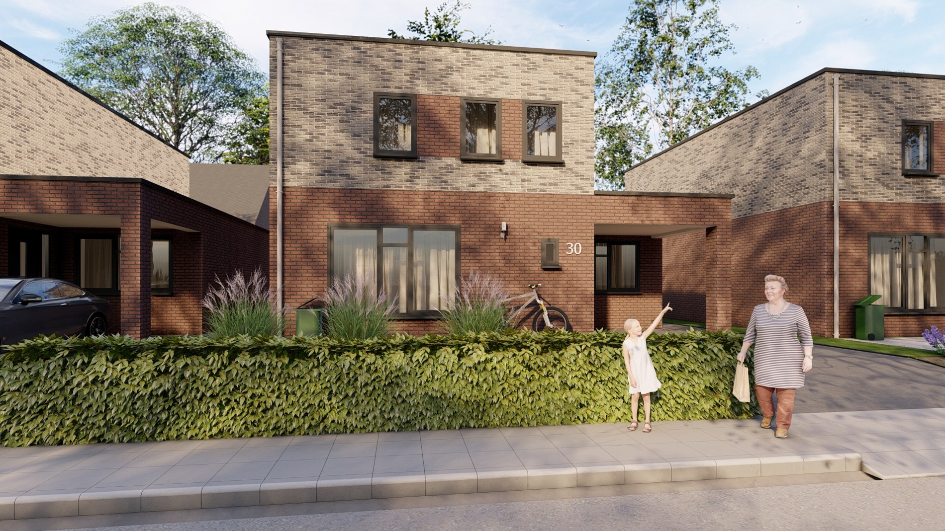 Nieuw te bouwen : 4 ruime vrijstaande levensloopbestendige woningen. 