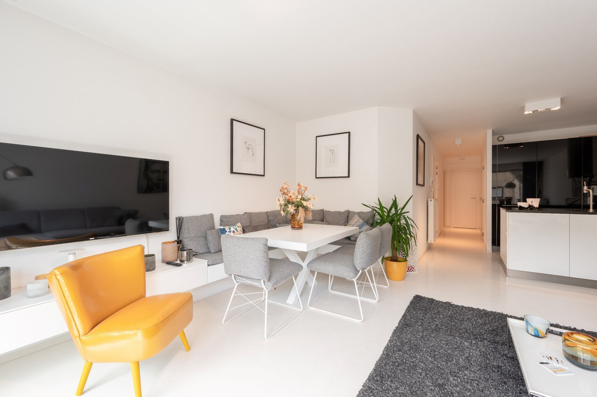 Lichtrijk appartement met dubbele terras en ruime lichtrijke leefruimte 