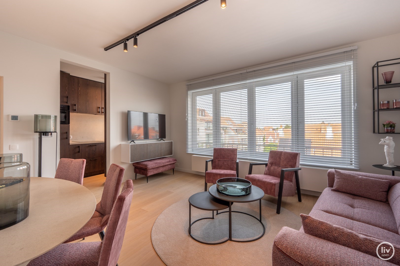 Volledig gerenoveerd 2 slaapkamer-appartement met een magnifiek OPEN ZICHT over de villa's te Churchilllaan. 