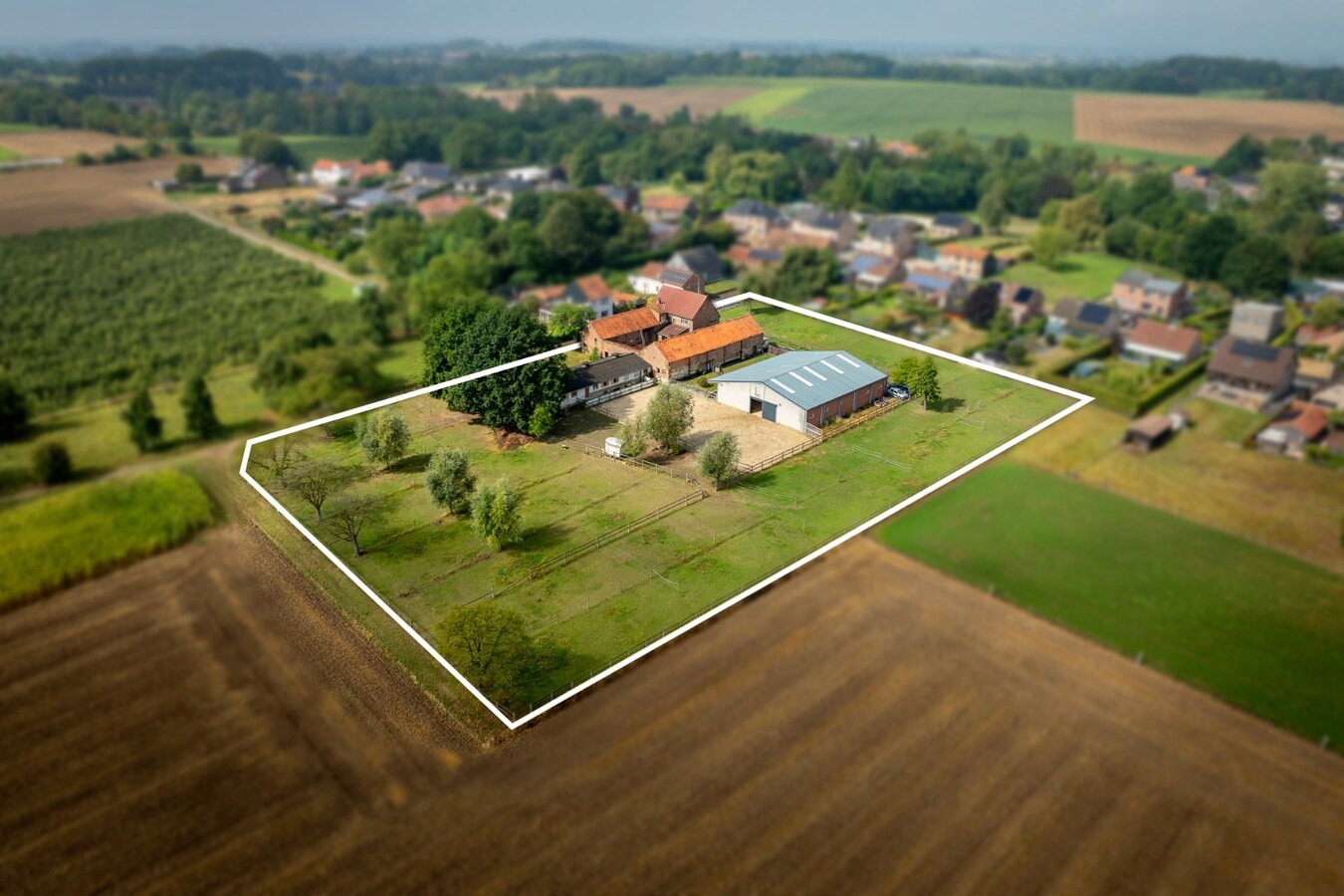 Ruime woning met buitenpiste en kleine binnenpiste op ca. 1,03ha te Hoeselt 