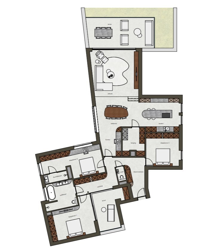 LUXE PENTHOUSE APPARTEMENT VAN 192 M² MET 3 SLAAPKAMERS, 2 TERASSEN, EN ONDERGRONDSE GARAGEBOX IN HASSELT (SINT-LAMBRECHTS-HERK) 
