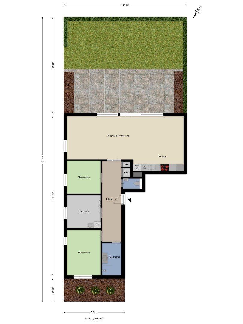 Instapklaar gelijkvloers appartement met groot terras, tuin en garagebox in Kumtich - EPC 104 KWH/m² 