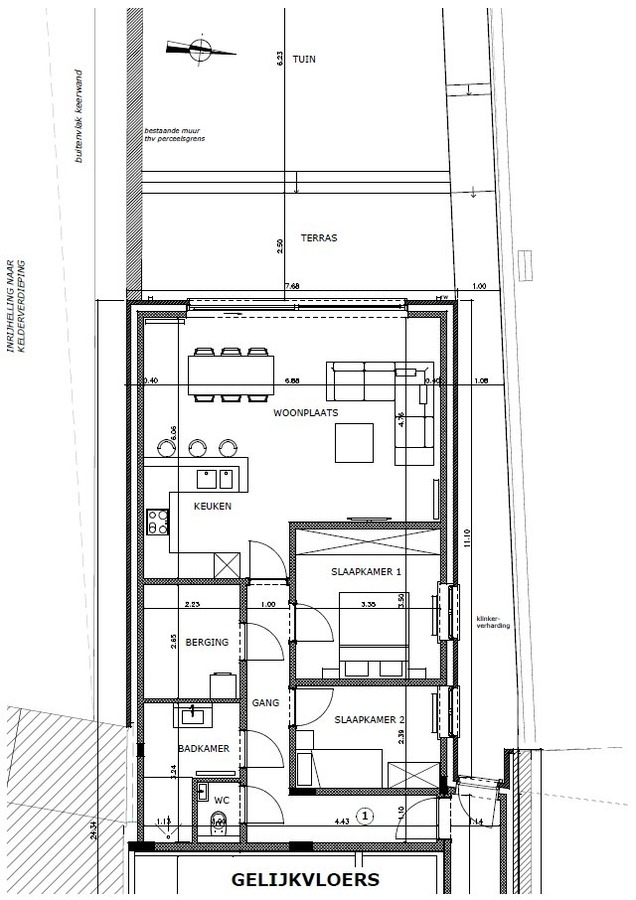 Nieuwbouw benedenwoning met tuin en 2 slaapkamers 