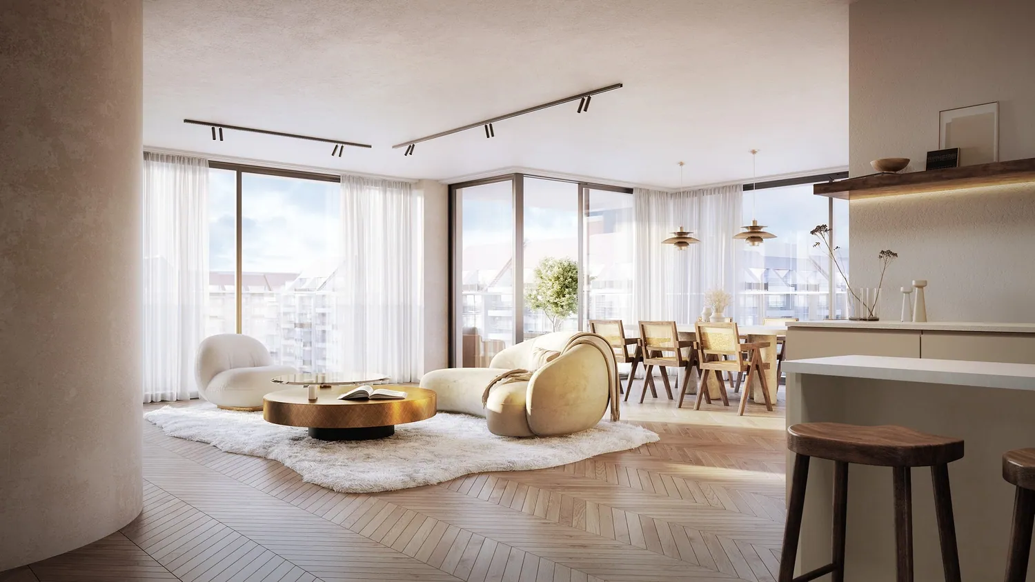 Appartement au coin sur l'avenue Dumortier et Koninginnenlaan avec vue magnifique et terrasse ensoleilé