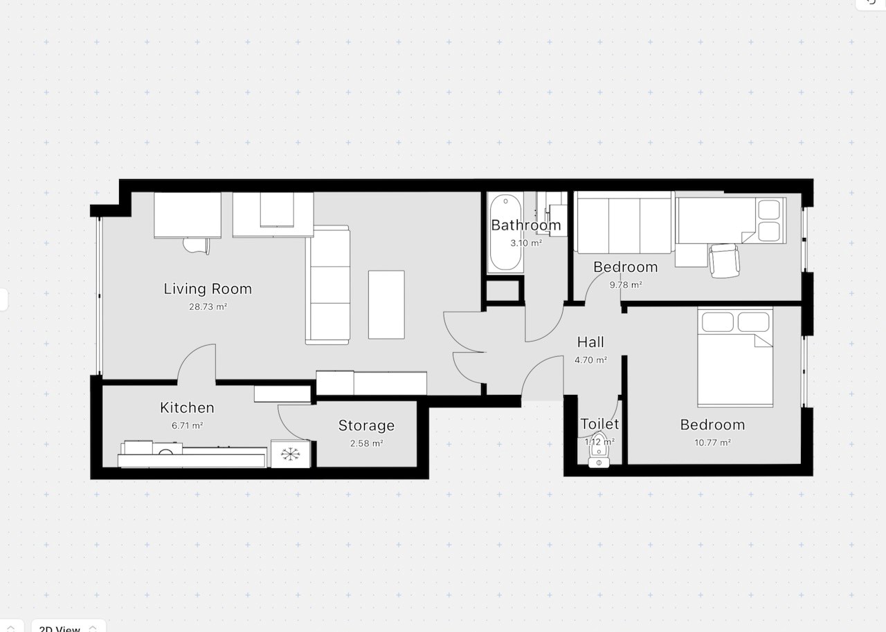 2 slaapkamer appartement 