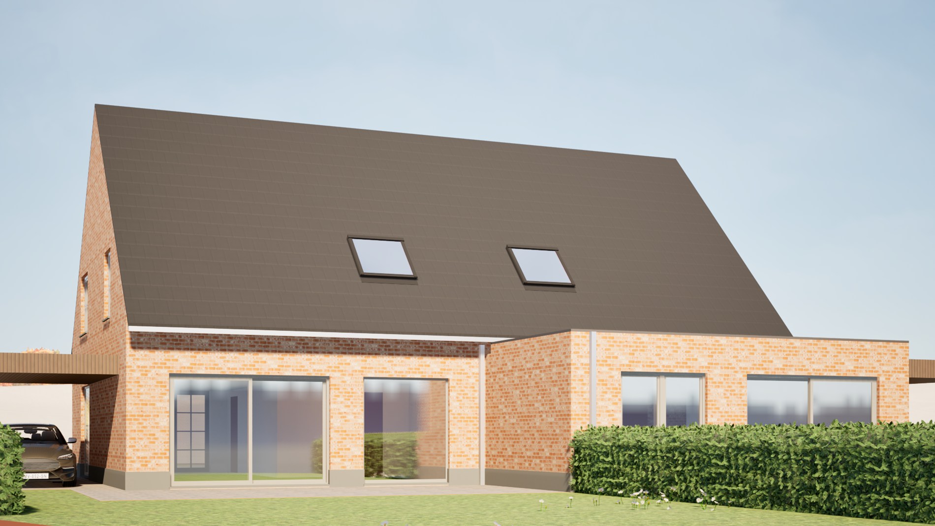 Ruime rustieke nieuwbouwwoningen met landelijk verzicht nabij centrum Eernegem 