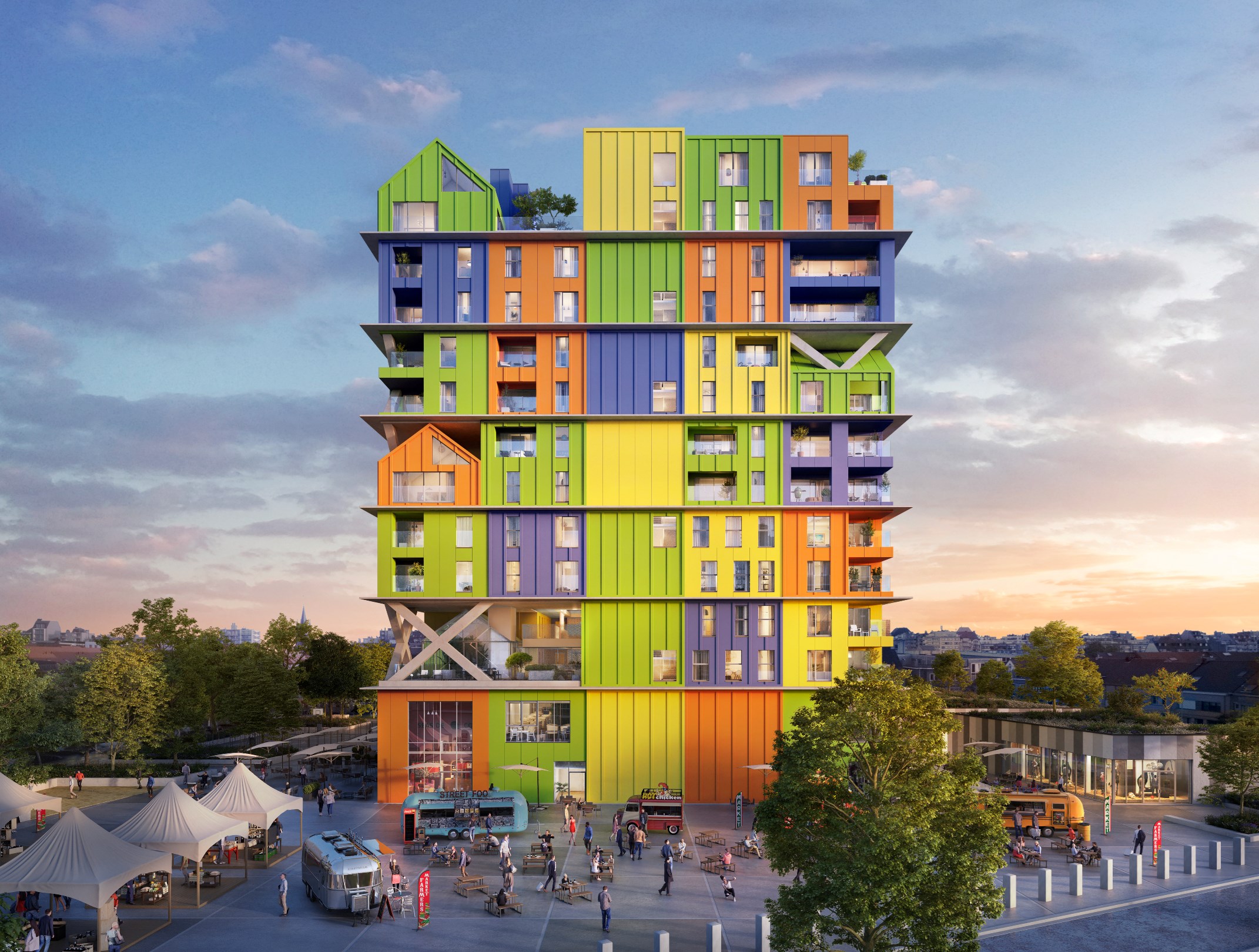 Herverkoop in het project 'Hoost' gelegen op de 11 de verdieping met prachtig zonneterras en magnifieke zichten. 