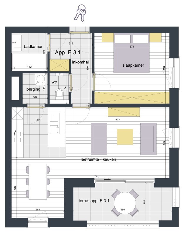 Praktisch 1-slpk-appartement te Gavere 