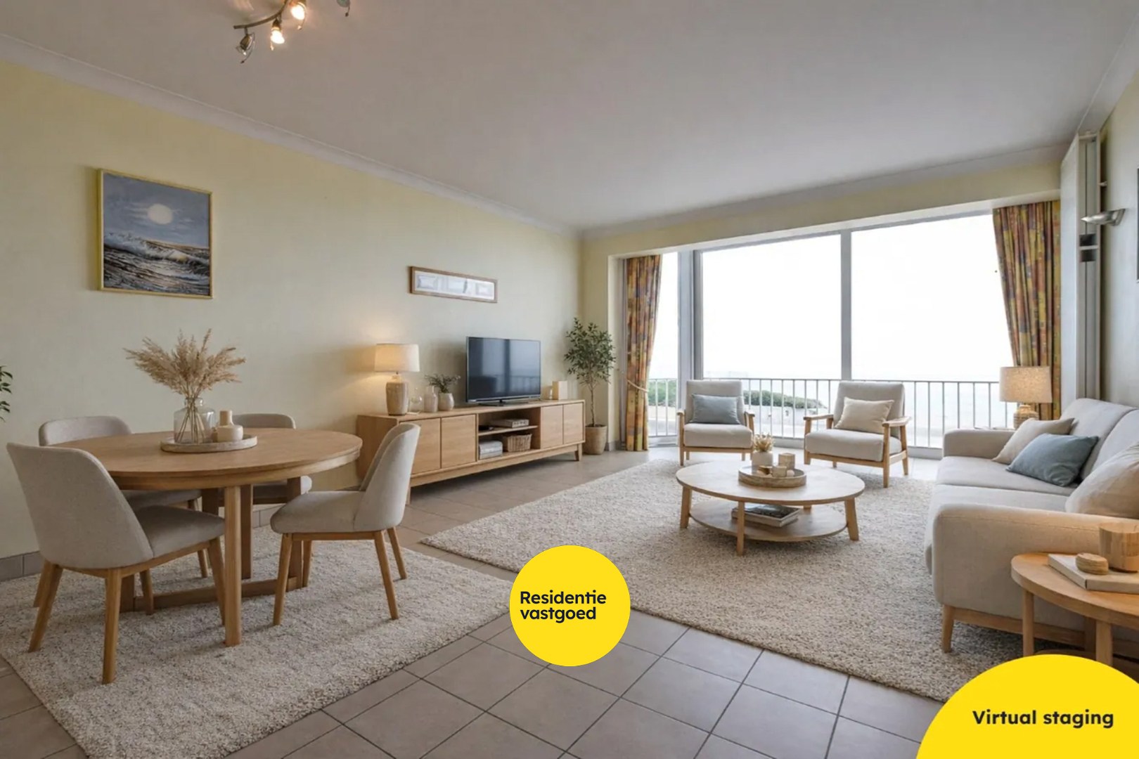3-slaapkamerappartement (81m²) met ZEEZICHT Te Koksijde-Bad. 
