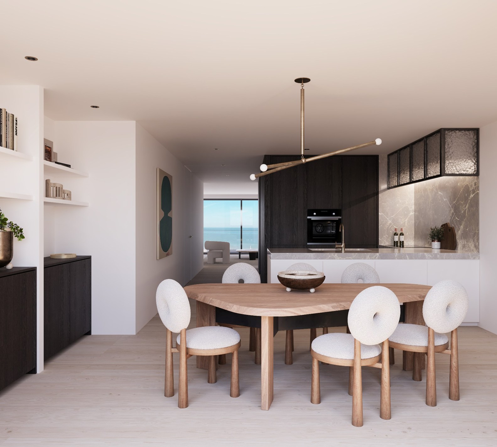 Appartement neuf sublime avec vue frontale sur la mer à Duinbergen 