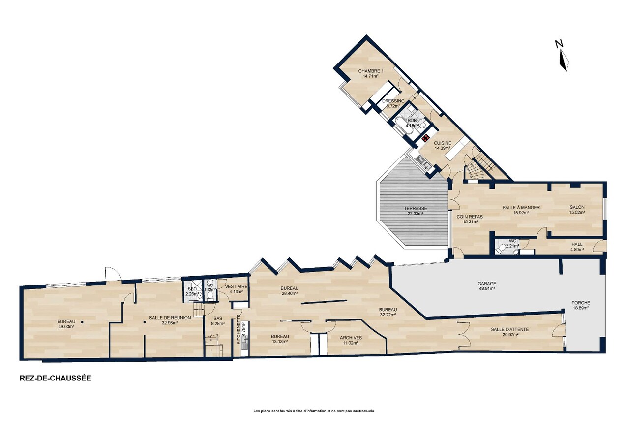 Grand espace professionnel avec maison de style en semi plain-pied, érigés sur 1800m² ! 
