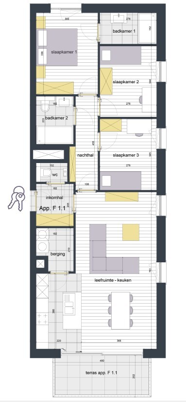 Modern 3 slpk-appartement in Gavere 