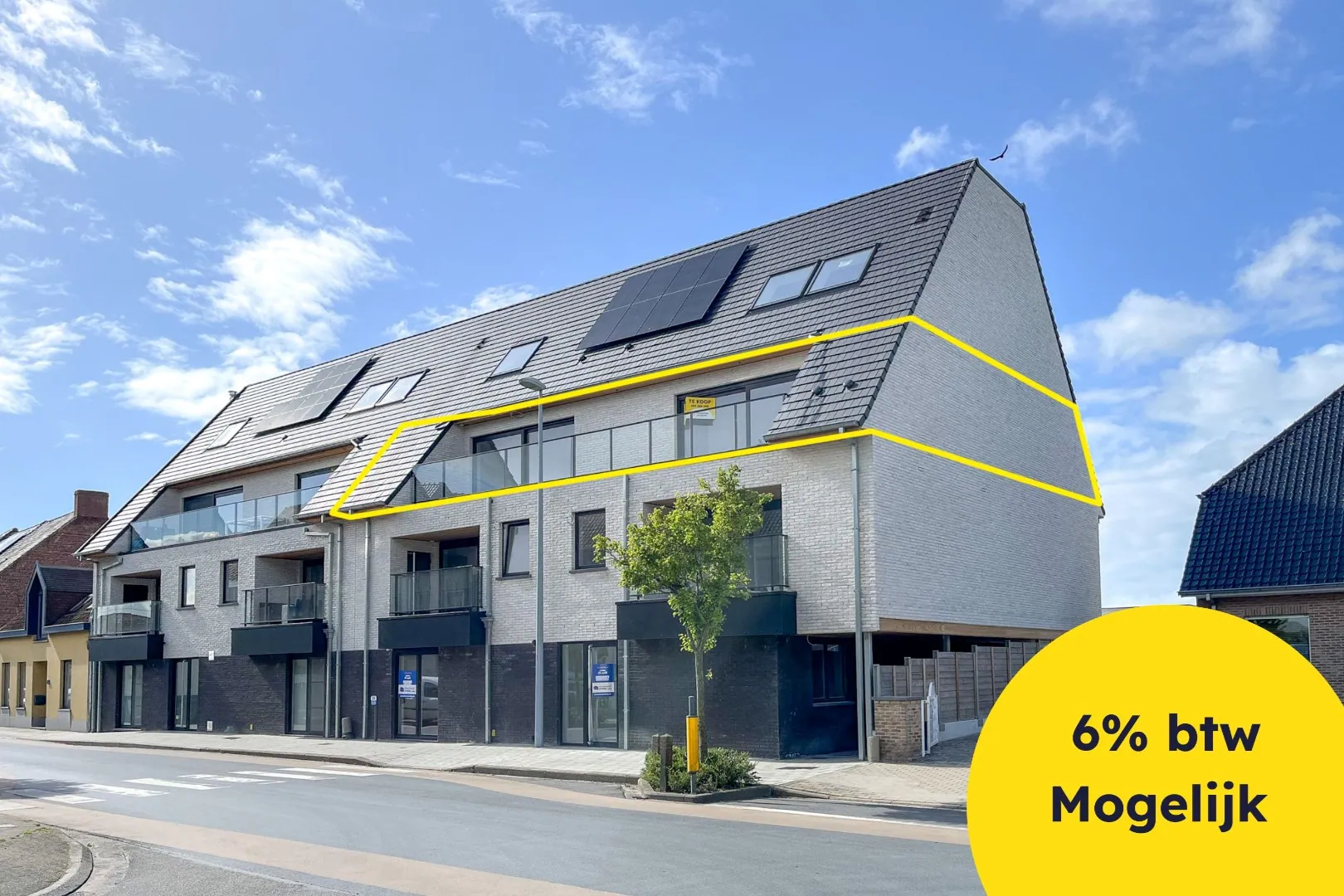 Ruim instapklaar Nieuwbouwappartement (167 m²) met 3 slaapkamers en groot terras in centrum Eernegem