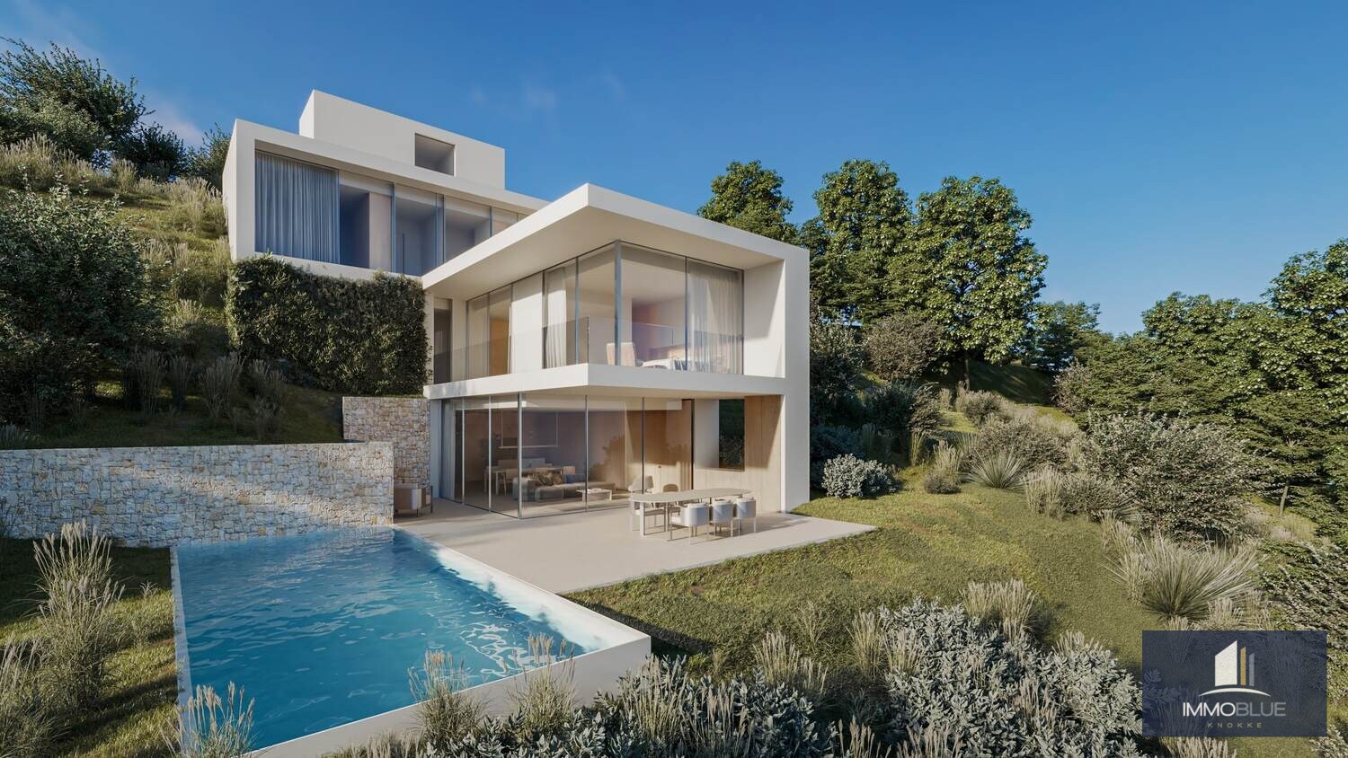 Moderne villa met adembenemend uitzicht over de kust. 