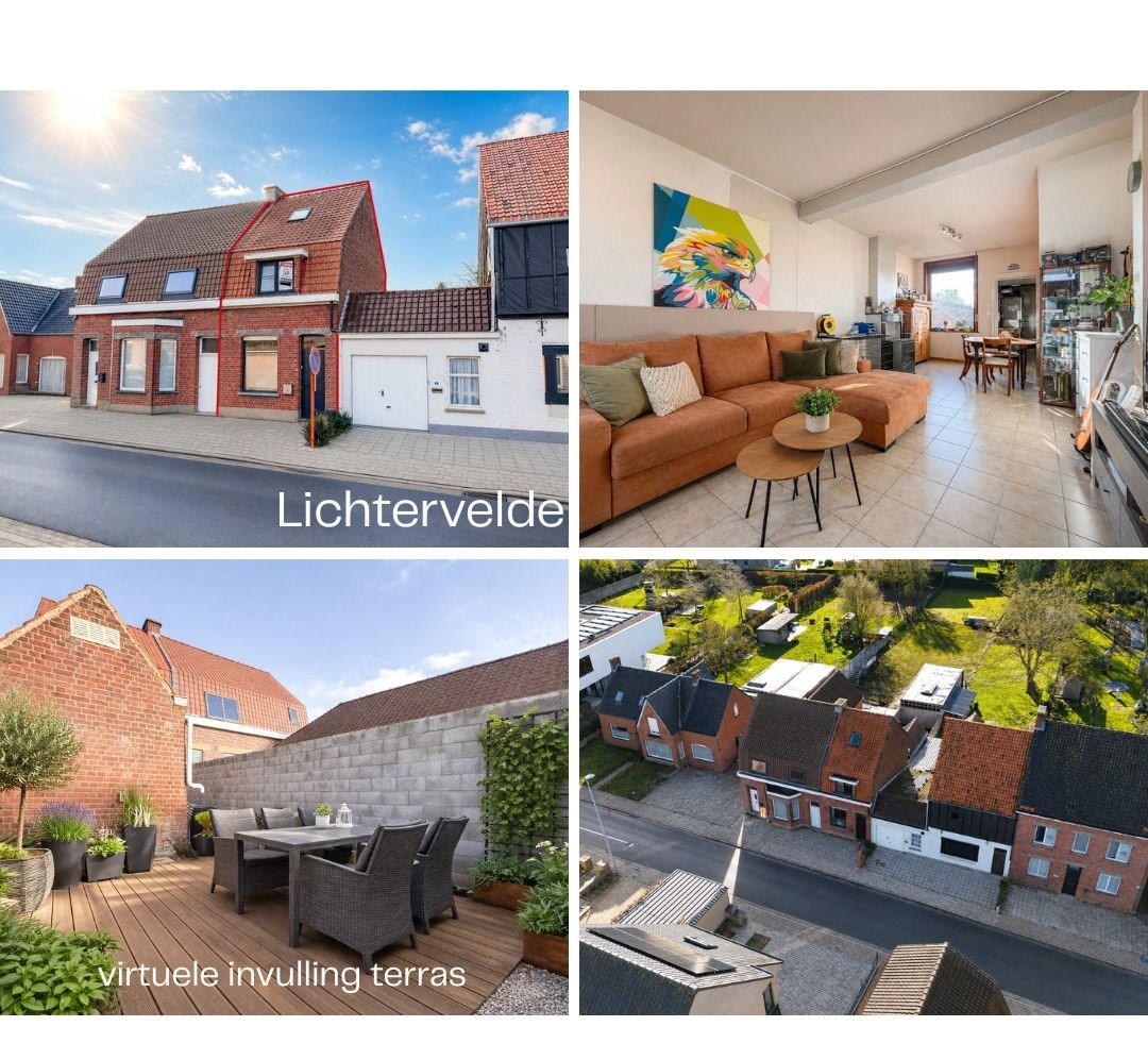 Leuke starterswoning met 2/3 slpk en terras, gunstig gelegen in Lichtervelde 