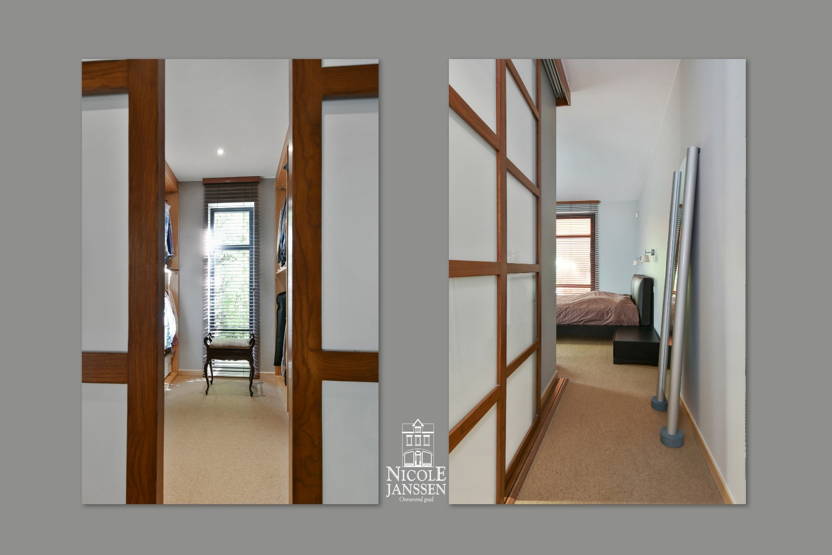 Ensuite dressing met ingemaakte kasten