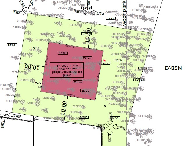 Uitzonderlijk rustig gelegen perceel van 2.500 m² met privé oprijlaan van ca. 60 m grenzend aan natuurgebied te Brecht. 