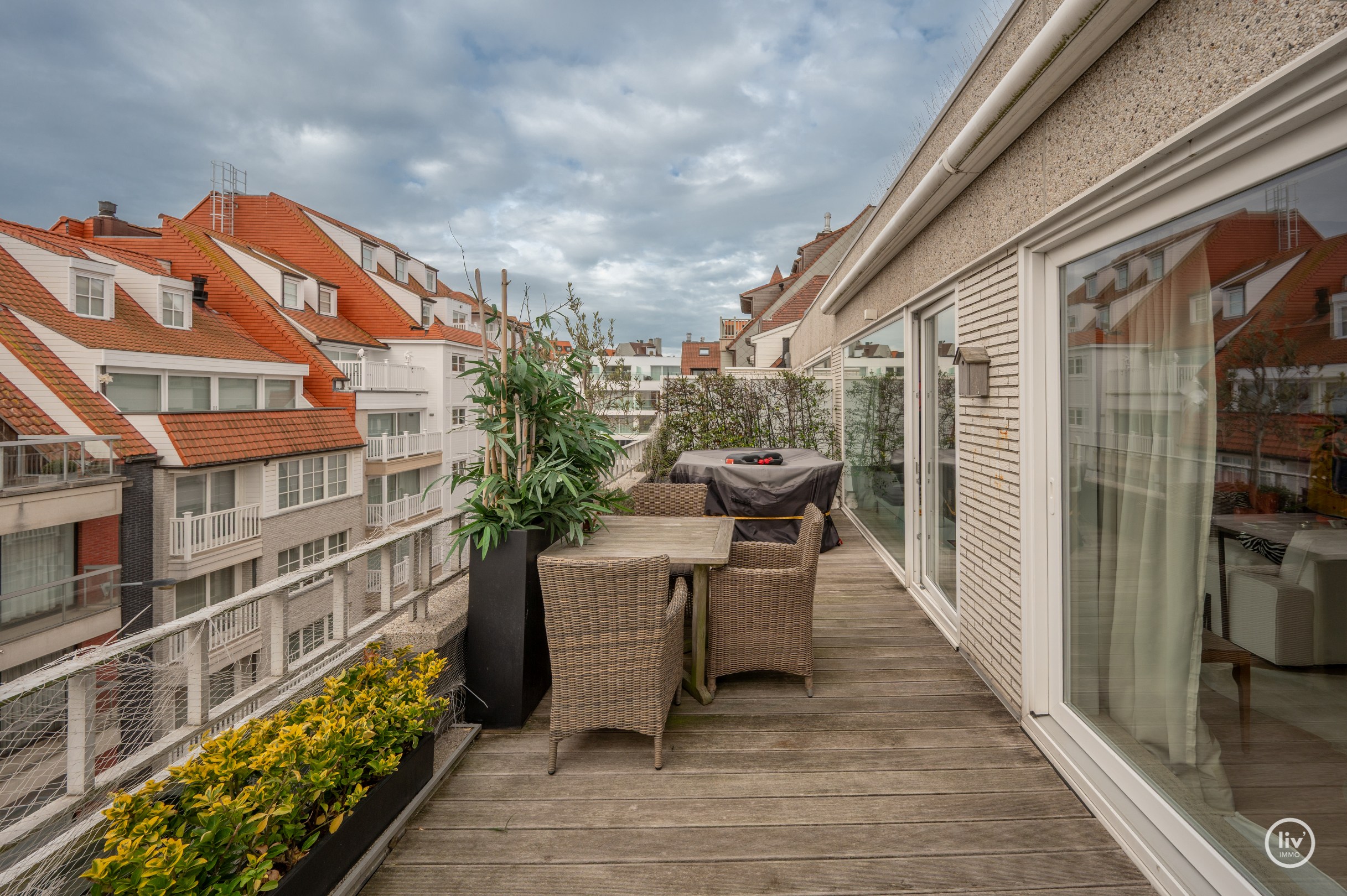 Lichtrijk dakappartement op wandelafstand van de zeedijk-Albertstrand met mogelijkheid tot aankoop van een inpandige garagebox (gelijkvloers). 