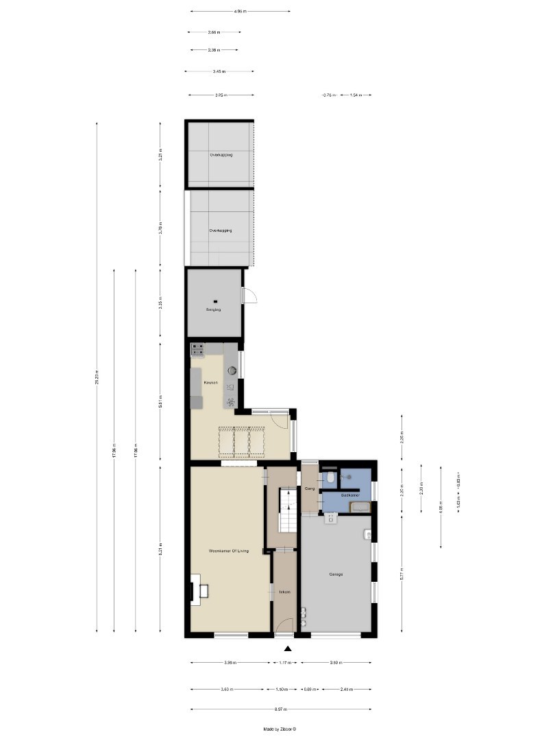 Halfopen bebouwing met 5 ruime slaapkamers, 2 badkamers, garage en tuin in Holsbeek – bewoonbare oppervlakte 214m² 