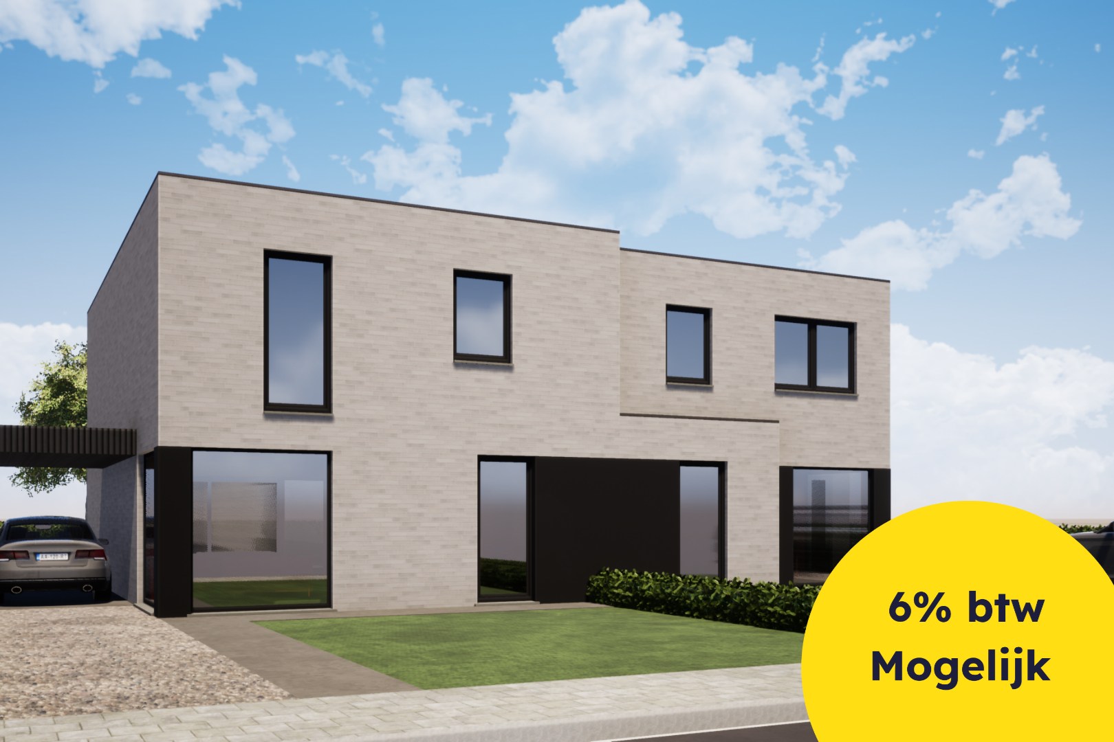 Ruime halfopen bebouwingen op 400 m² met Zuid georiënteerde tuin op topligging te Torhout 