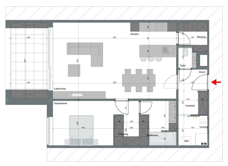 Nieuwbouwappartement met één slaapkamer, terras en ondergrondse autostaanplaats te koop in Zulte 