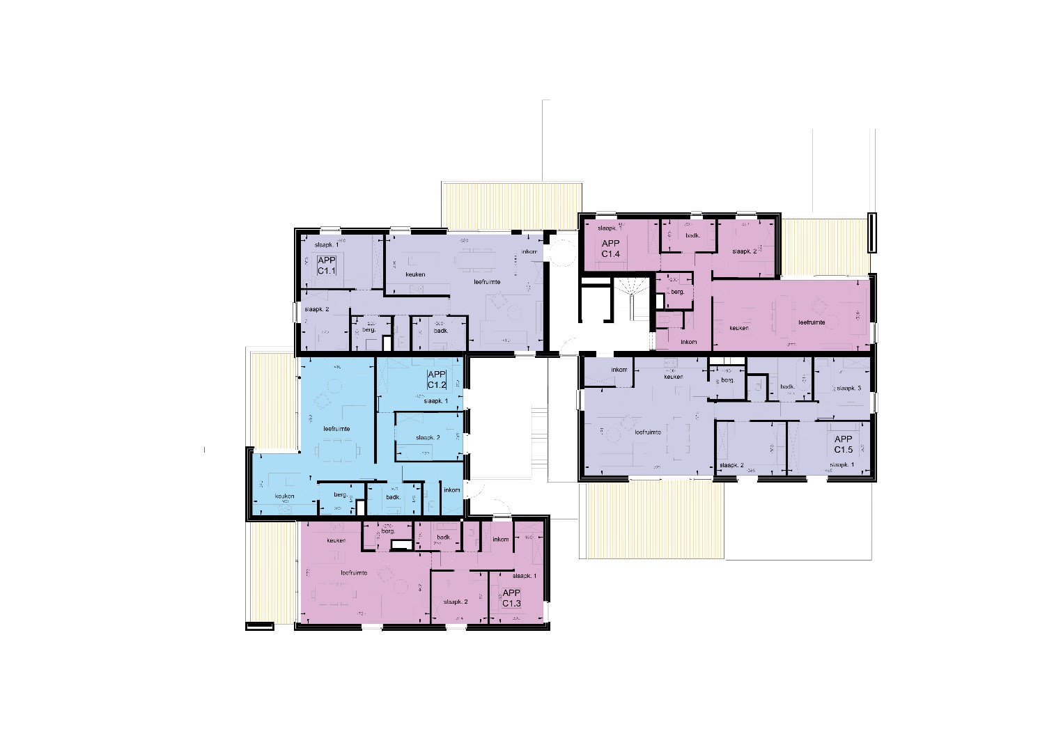 Nieuwbouwappartement met twee slaapkamers en terras van 15,20m² 